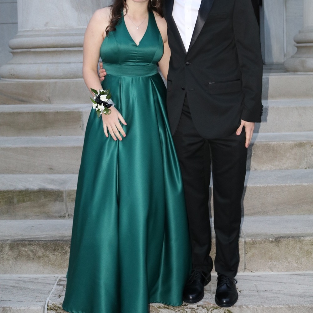 green formal dress
